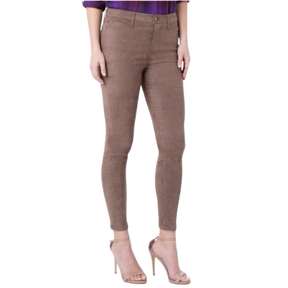 EUC Liverpool Abby Faux Suede Skinny Pants in Birch Brown Size 8